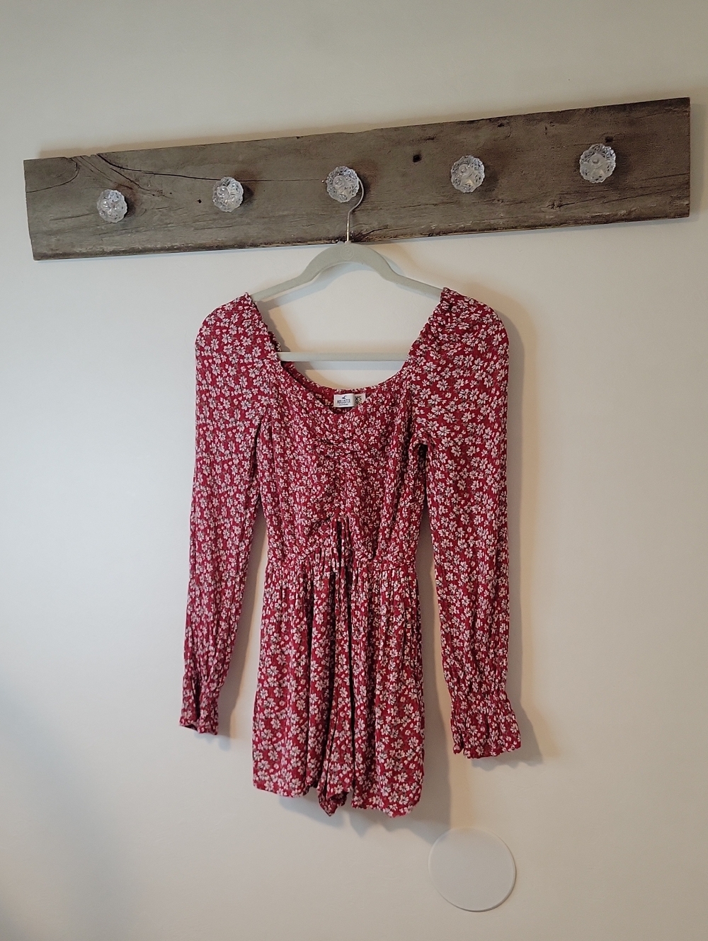 Hollister Floral Red  One-Piece Romper SZ XS